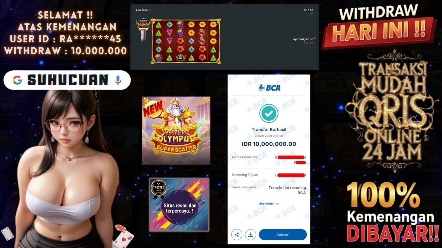 SUHUCUAN JACKPOT SLOT GATES OF OLYMPUS SUPER SCATTER